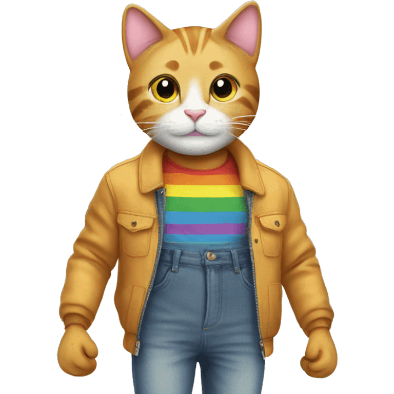 happy gay cat on a clothing shopping spree emoji