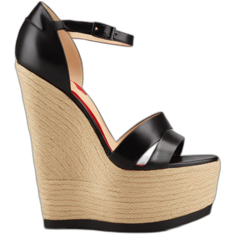 Sandal Platform wedges black louboutin emoji