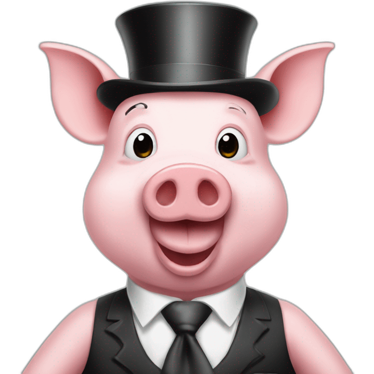 pig monopoly man emoji