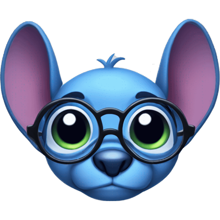 Stitch wearing glasses emoji