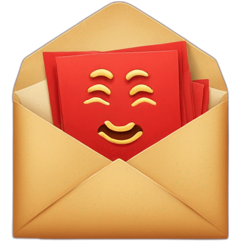 red envelope with yuan inside emoji