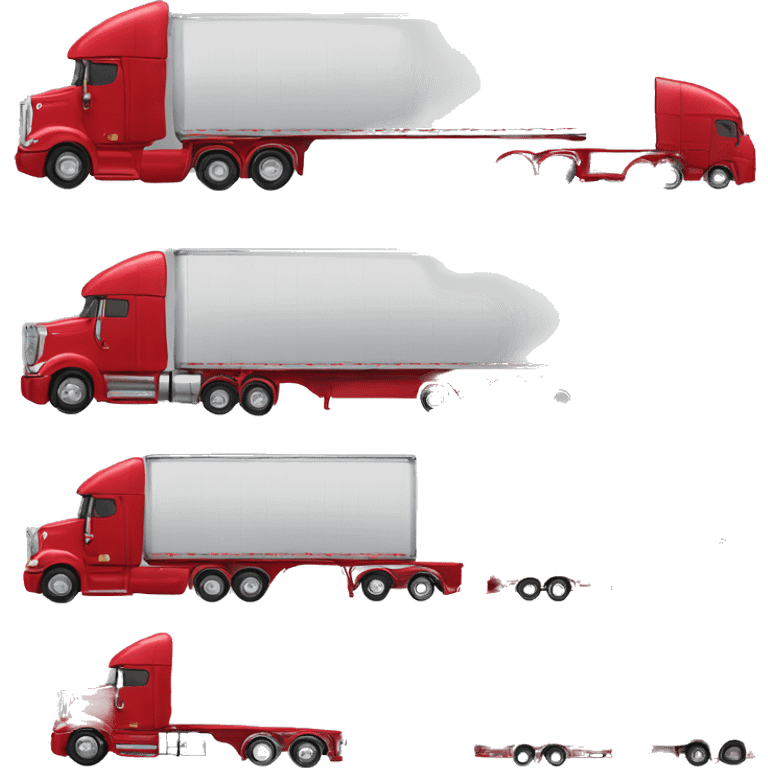 Realistic red 18 wheeler truck with red trailer emoji