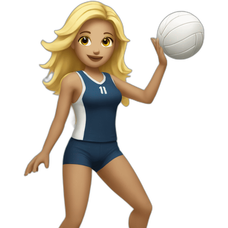 blonde girl plays volleyball emoji