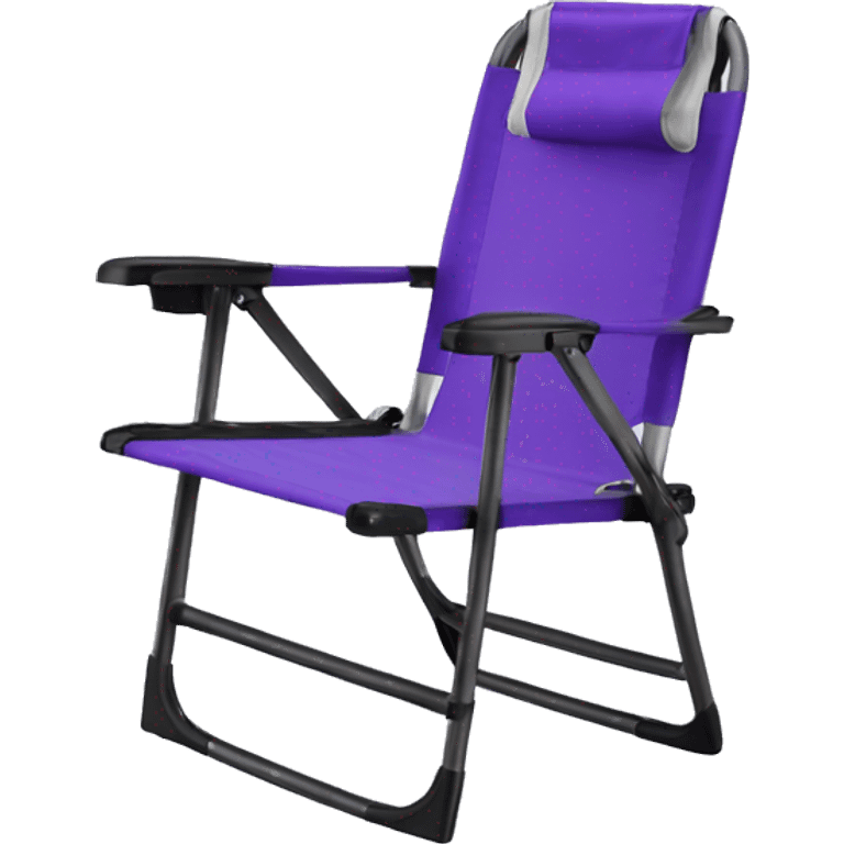 Realistic purple camping folding chair isolated.  emoji