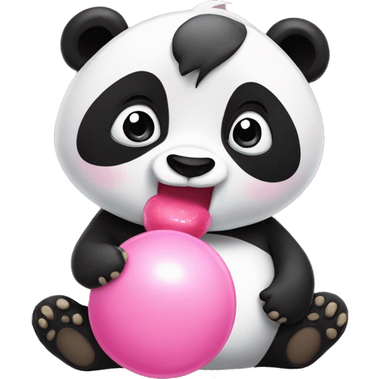 Panda with bubblegum in the mouth ￼ emoji