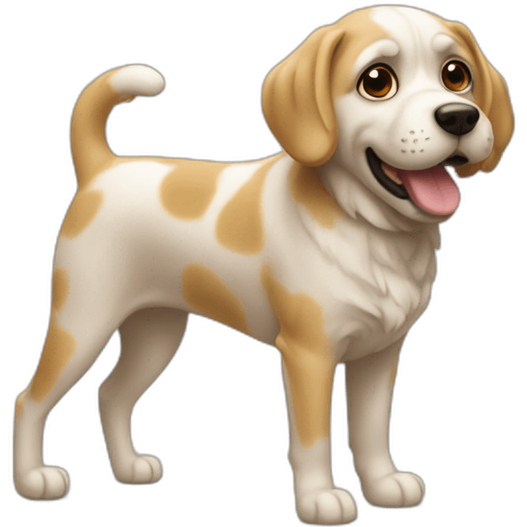 Chat sur un chien emoji