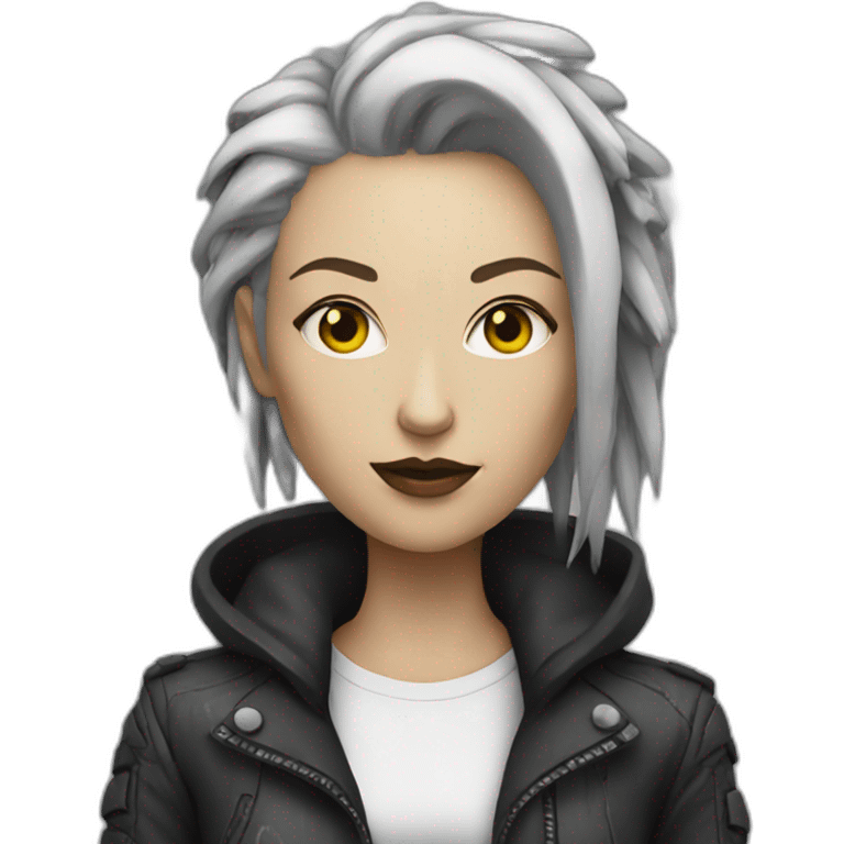 cyberpunk white woman emoji