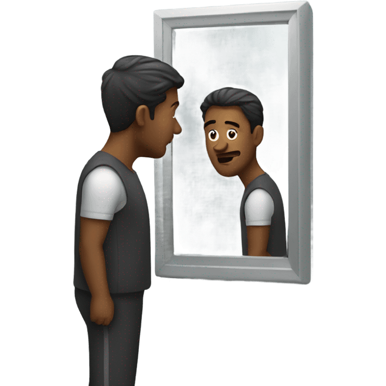 man looking at mirror emoji