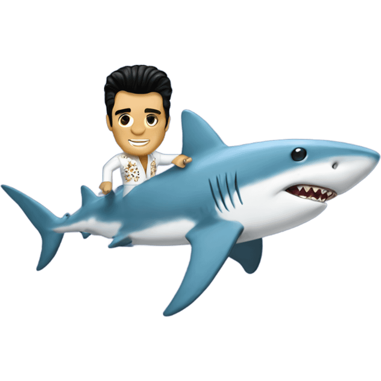 Elvis on a shark emoji