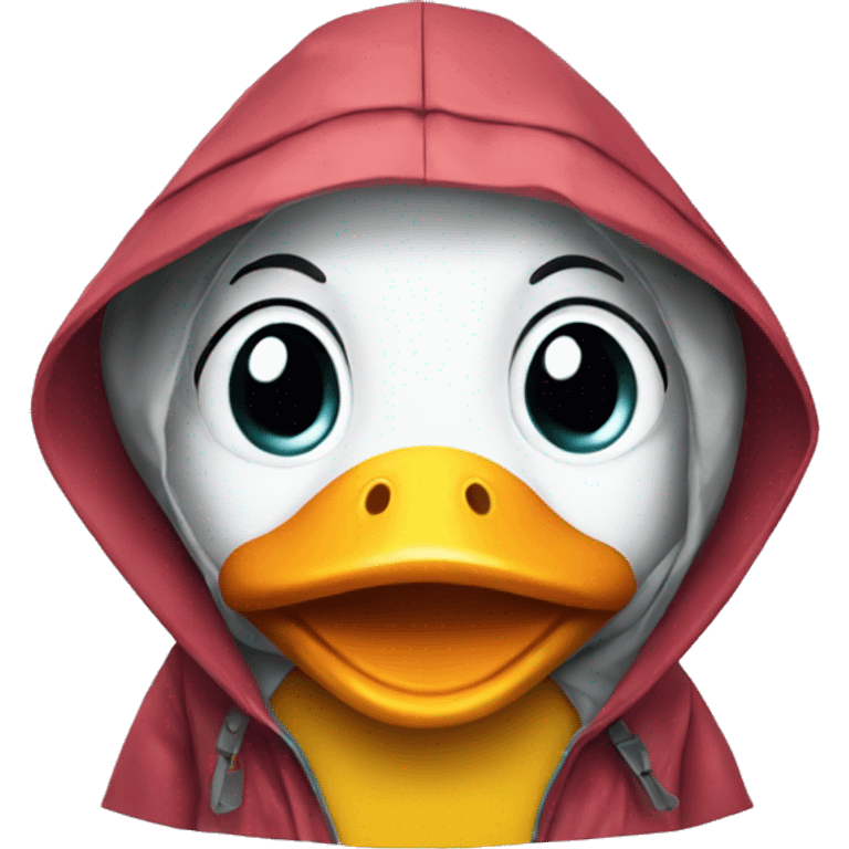 duck wearing a raincoat emoji