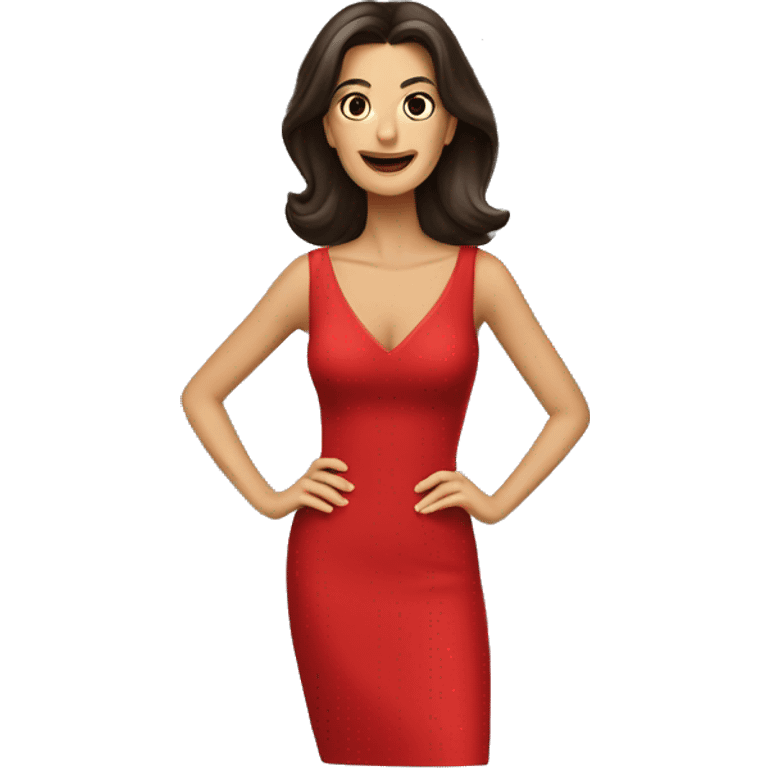 Teri Hatcher in red dress emoji