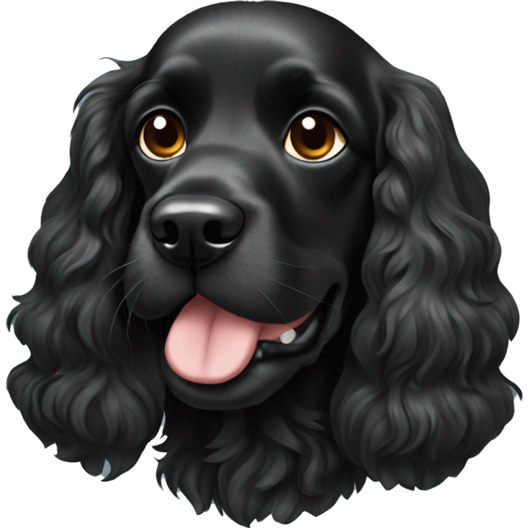 Black cocker spaniel long hair on the head  emoji