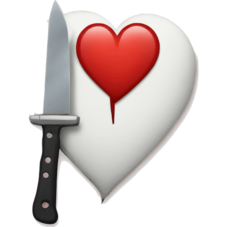 A broken heart and a knife emoji