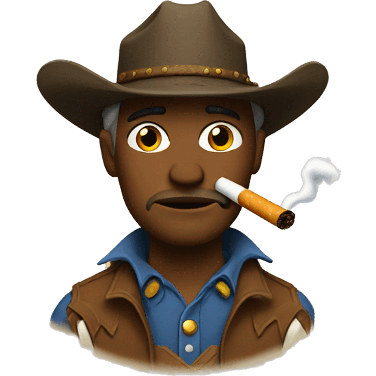 sad cowboy smoking cigarette  emoji