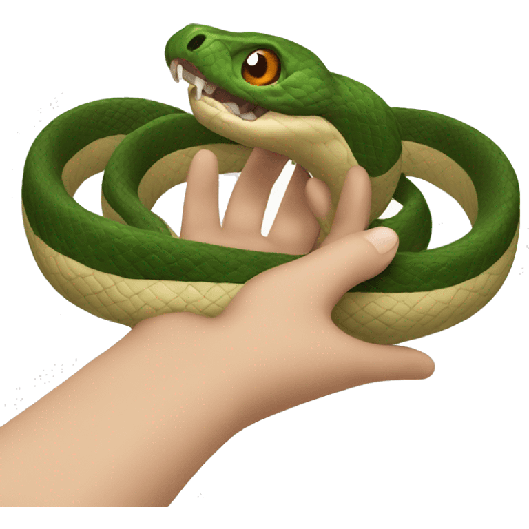 Snake with human hands emoji