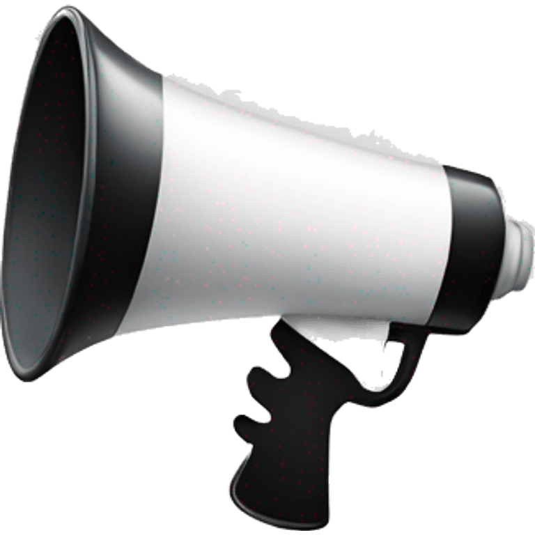 white and black megaphone emoji