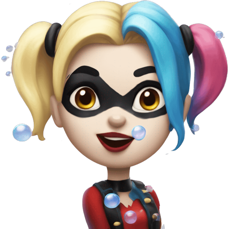 Harley Quinn popping bubbles  emoji