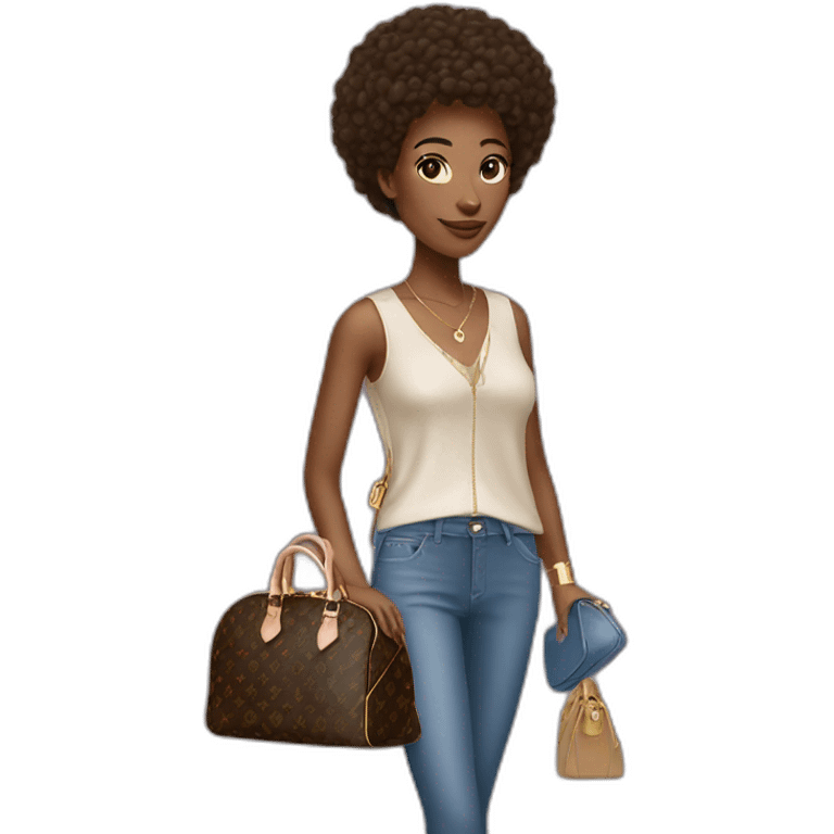 Woman with Louis Vuitton bag  emoji