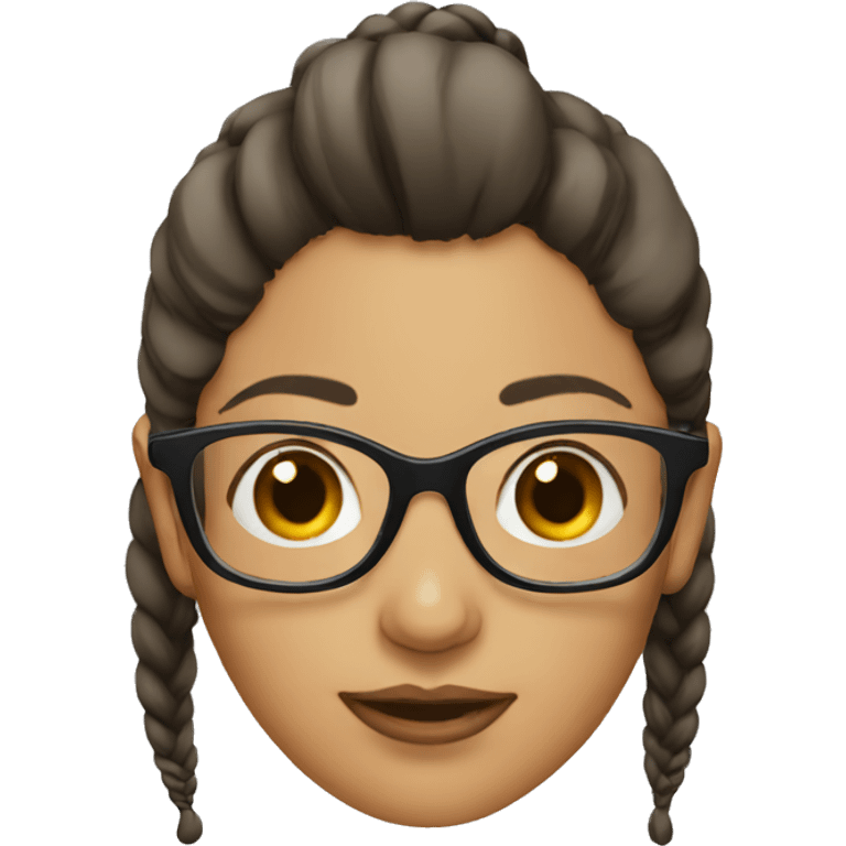 Woman with ponytail glasses emoji