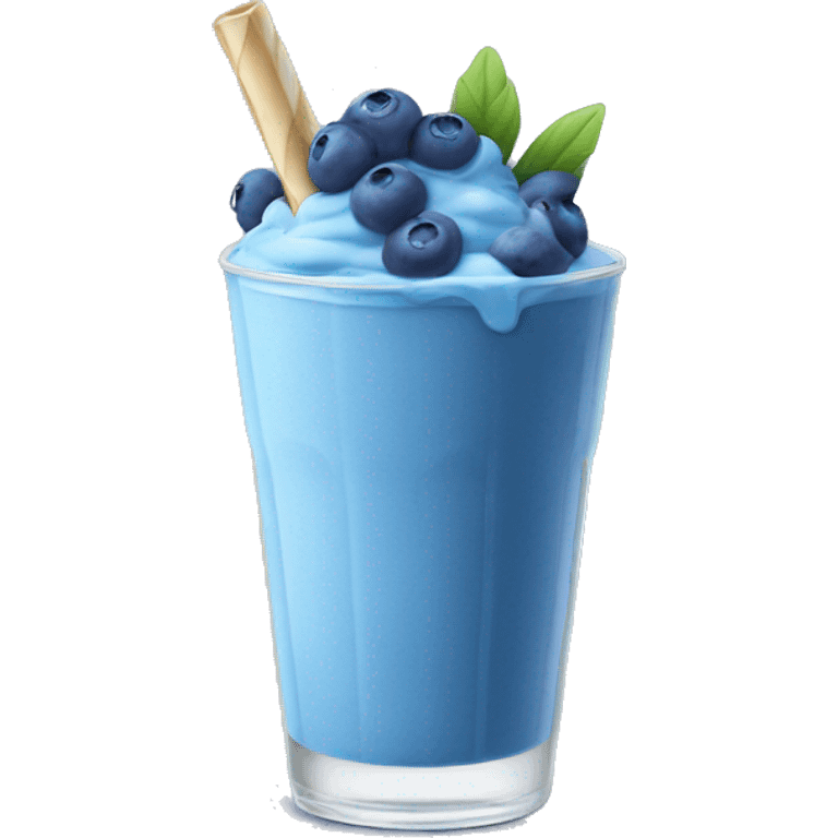 Blue milkshake covered in blueberries  emoji