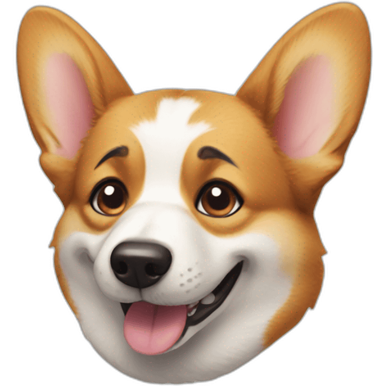 a corgi dog winking emoji