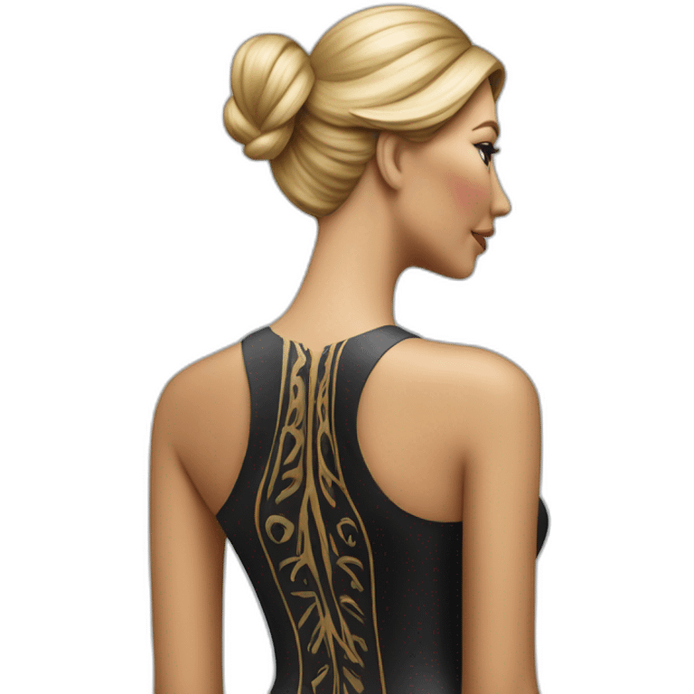 Ivanka trump tall figurine back view in body paint emoji