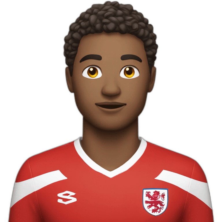 English soccer player standing in red kit emoji