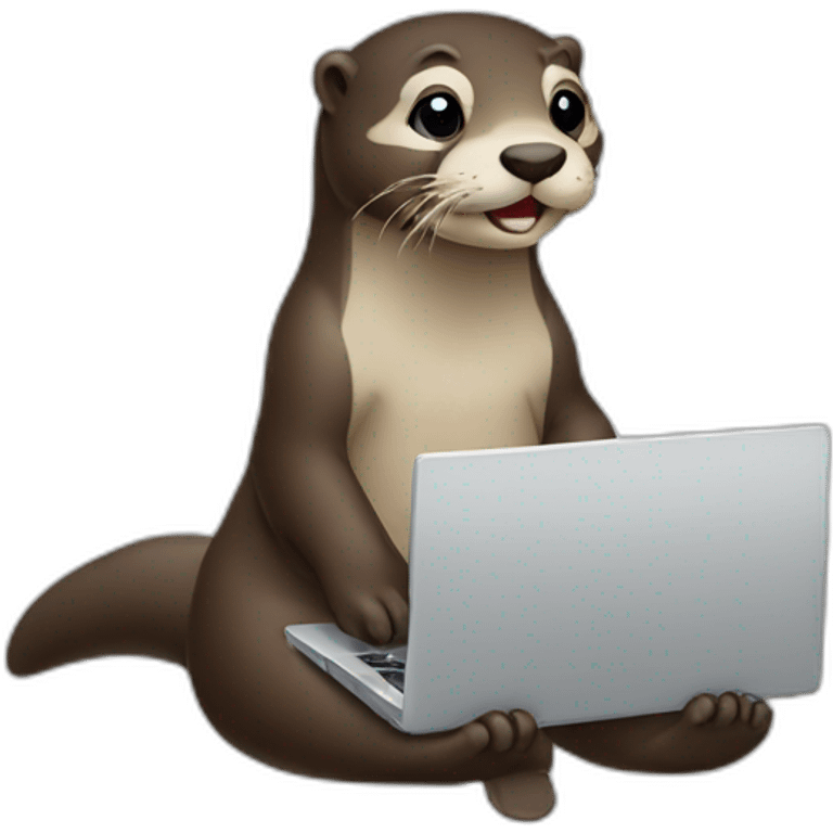 Working laptop otter emoji