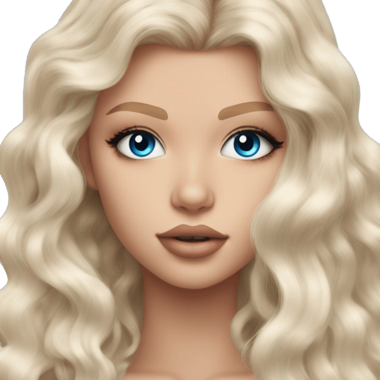 Loren Gray wavy hair blue eyes  emoji