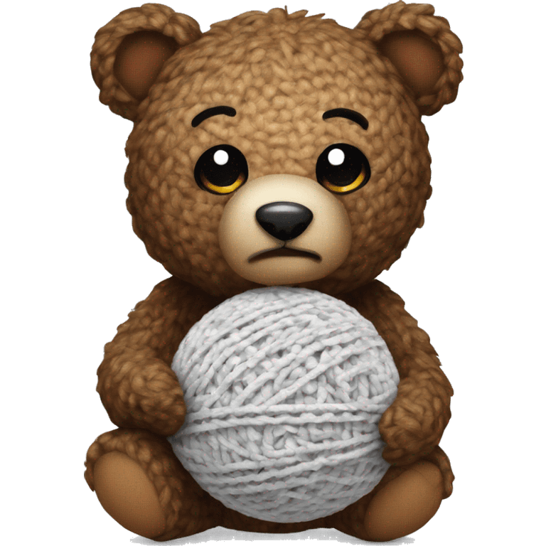 bear with a crochet ball emoji