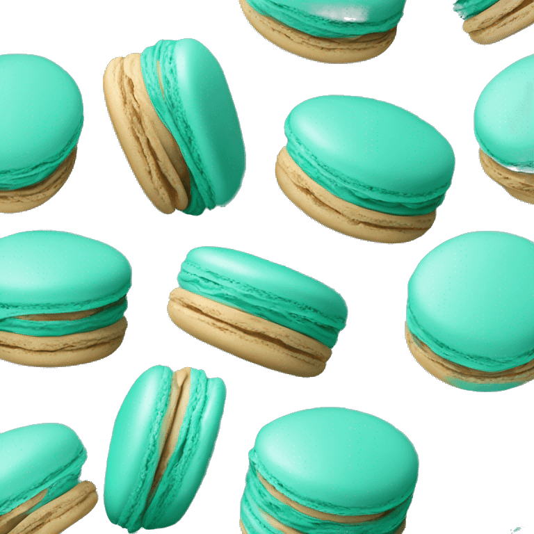 Realistic turquoise macaron isolated emoji