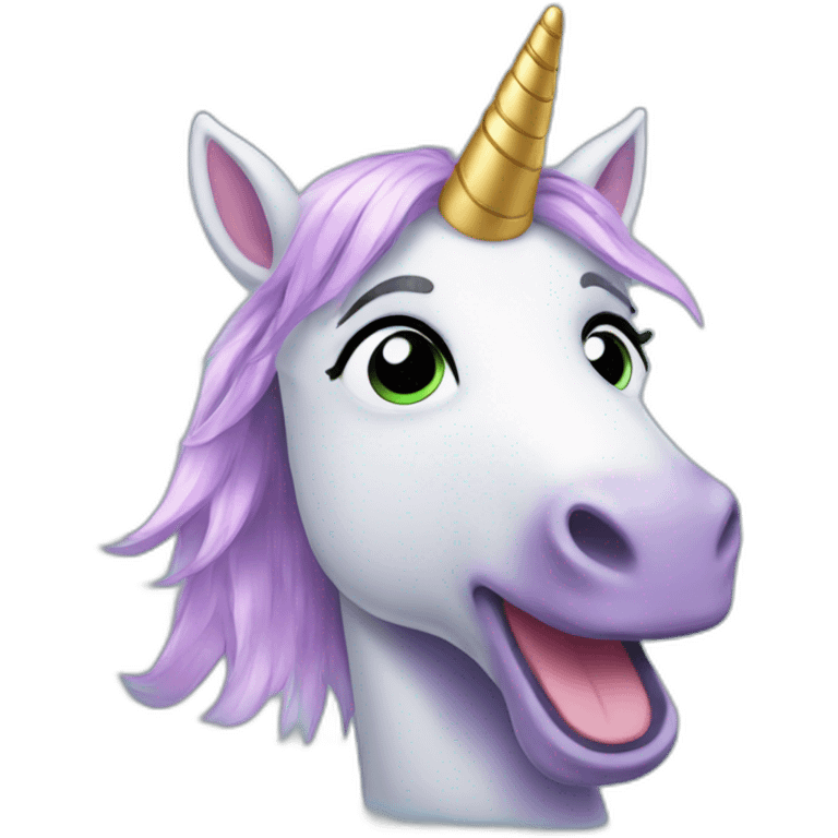 Emojie licorne qui pète des paillettes emoji