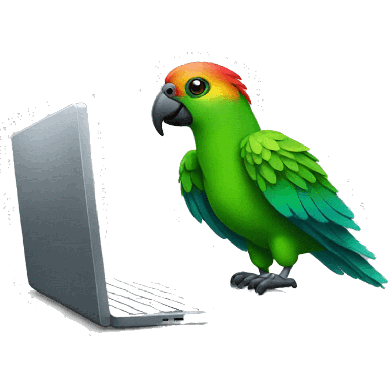 hacker parrot with laptop emoji