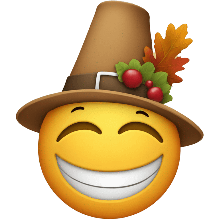 Smiling Emoji with a thanksgiving hat emoji