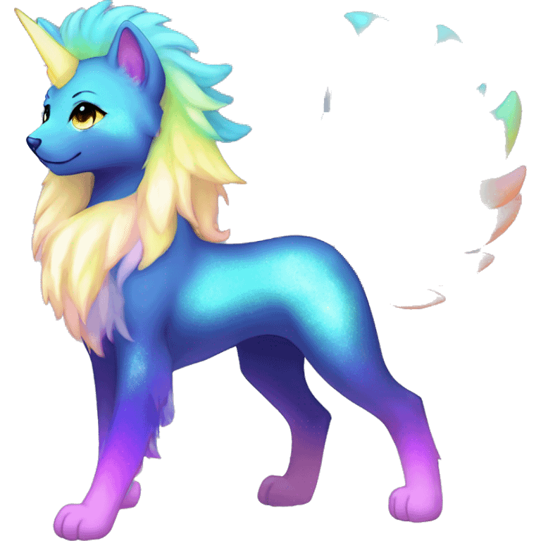 Shiny Sparkly Colorful Fluffy beautiful Mane Kawaii Ethereal Anthro Sona Nebula-Crystal-Fakemon emoji