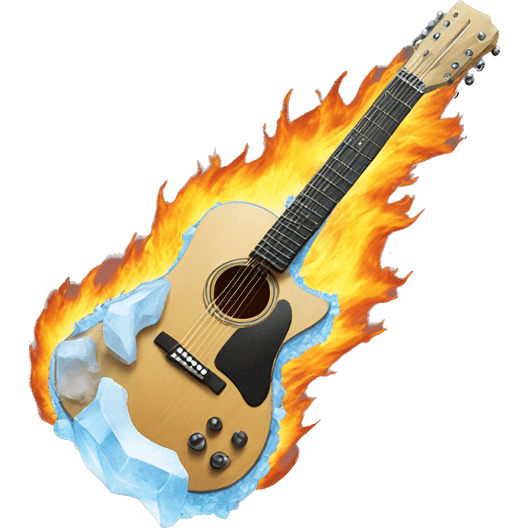 guitar made of ice on fire emoji