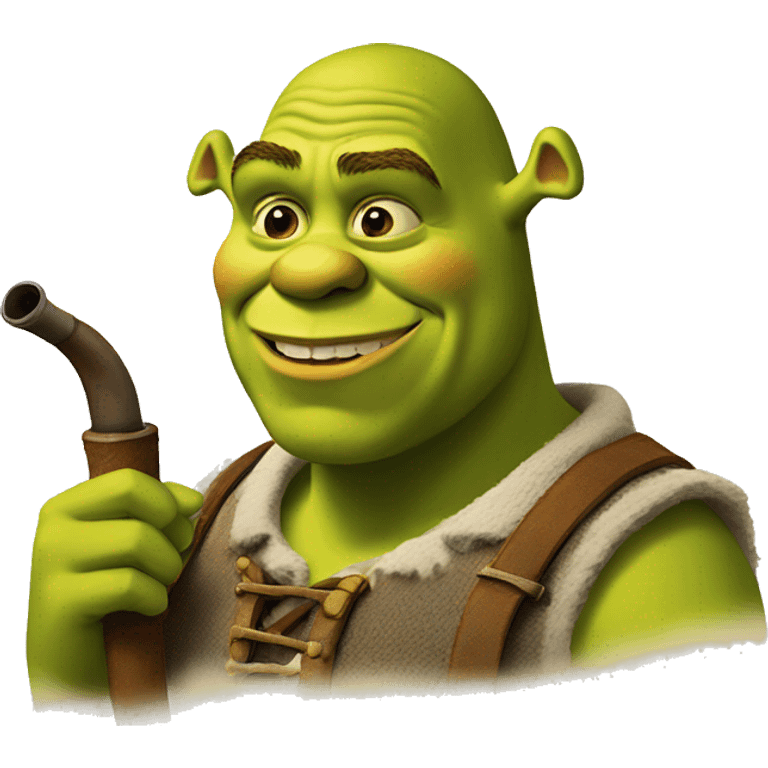 Shrek with a pipe emoji