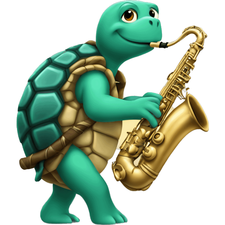 Turtle with sax emoji