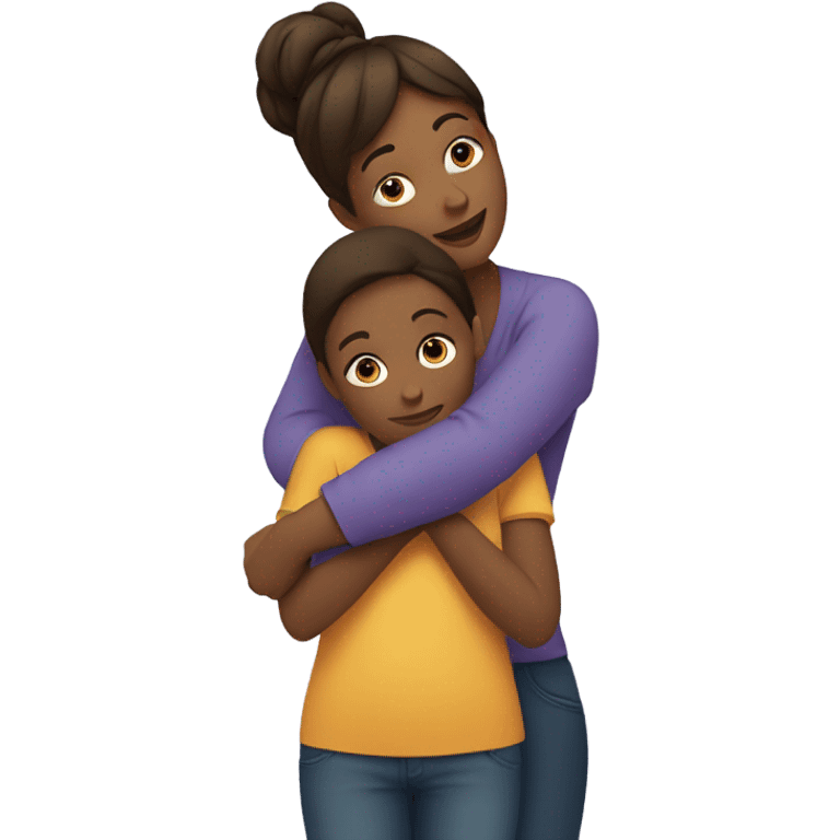 Mom and daughter hugging emoji