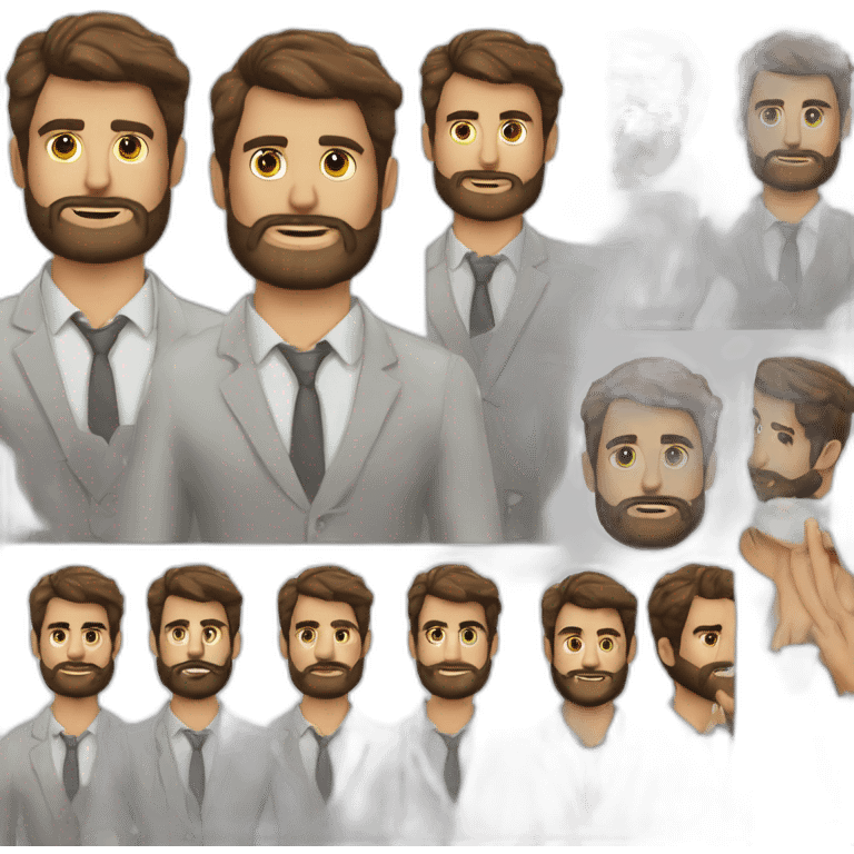 Hombre cuerpo completo semi formal joven barba moreno emoji