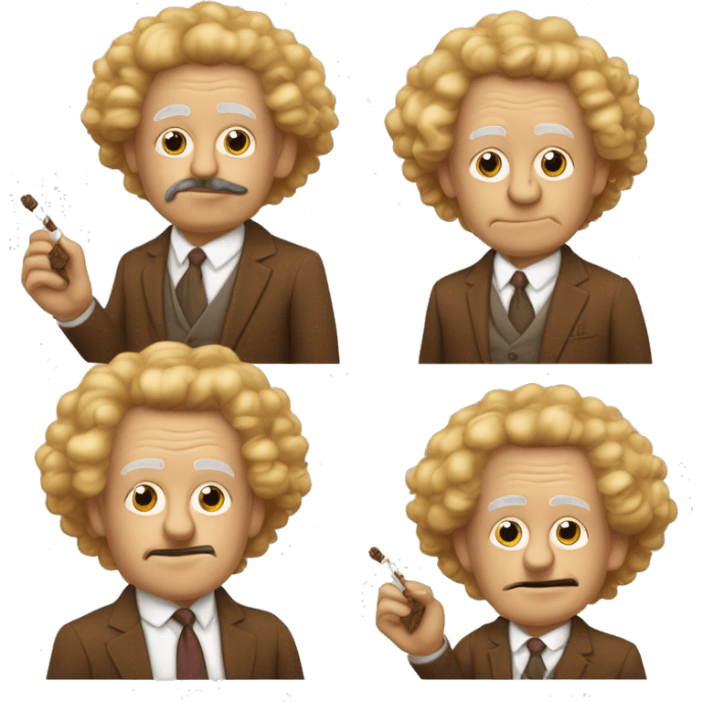 old money Loro Piana wearing curly blonde relatively slim astute cigar smoking with a vicuna  emoji