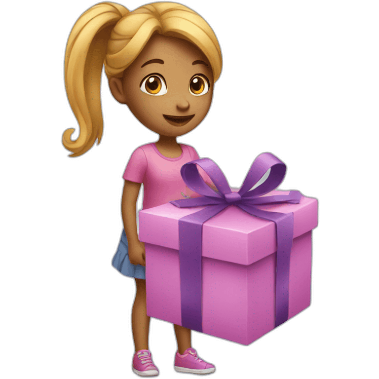 Girl with gift emoji