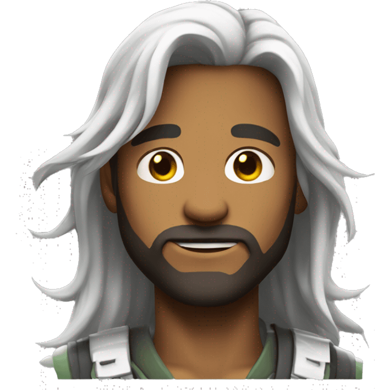 Video game character with long hair man emoji