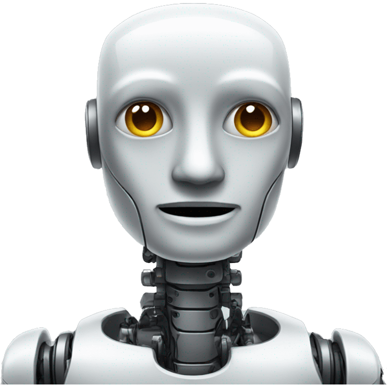 A robot with its chin on it emoji