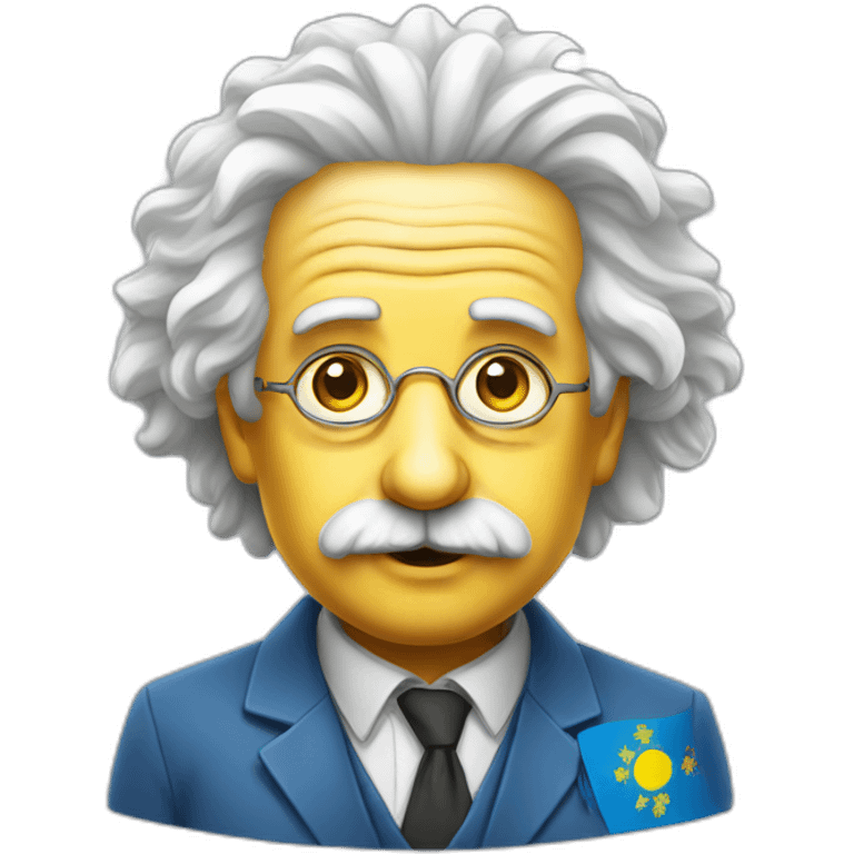 Einstein with Ukraine flag emoji