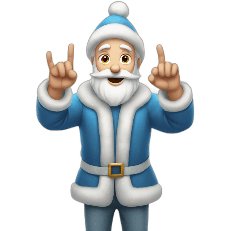 Father Frost hands Sign of the Horns emoji