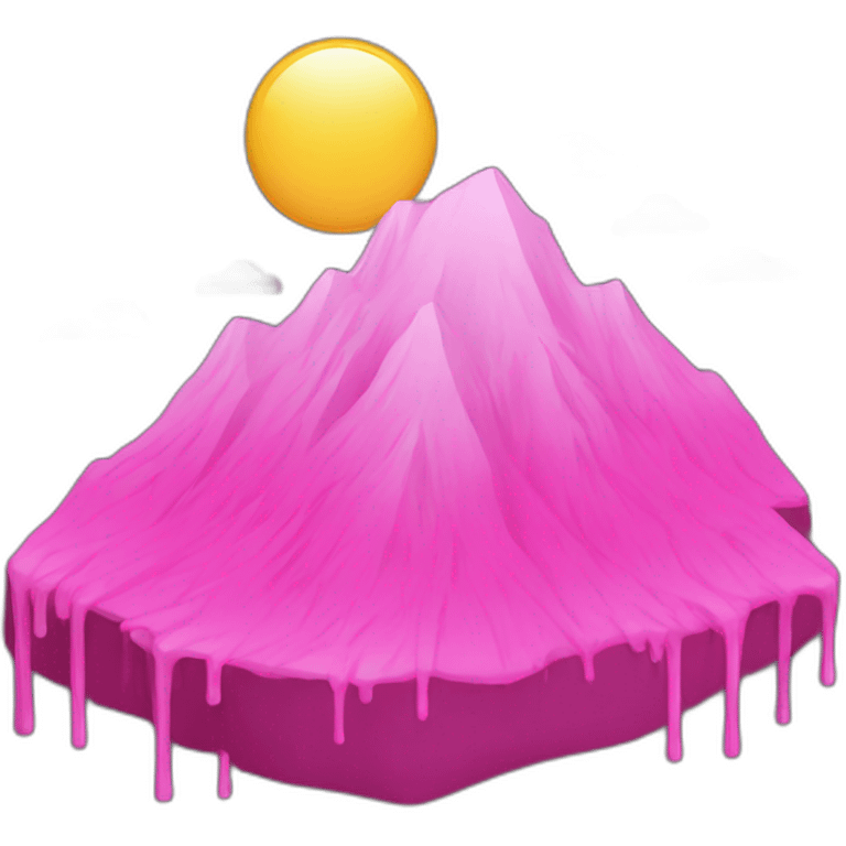 Pink mountain and pink rain emoji