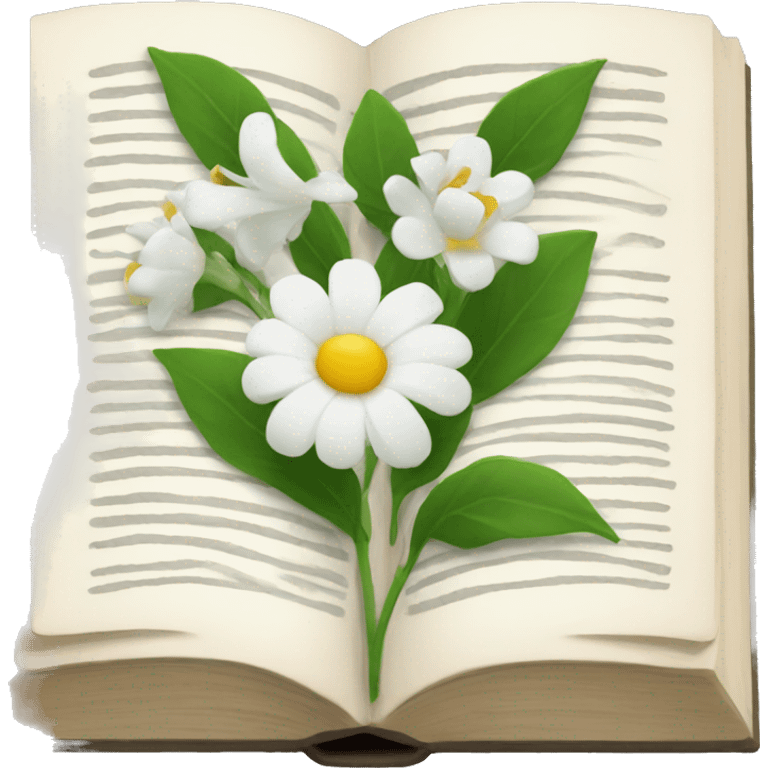 book with white flowers emoji