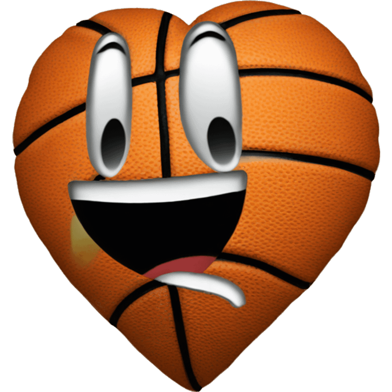 a smiley heart in the color of a basketball emoji