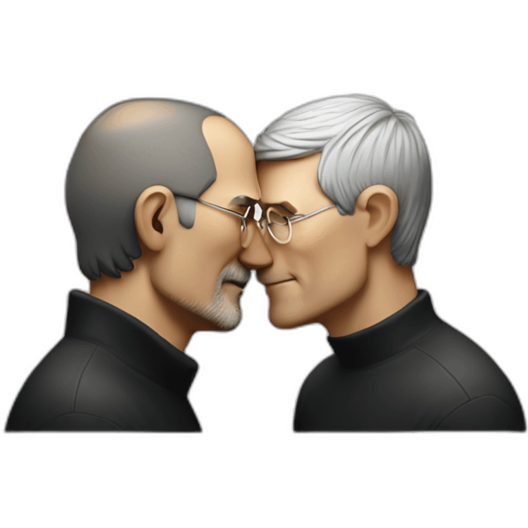 Steve Jobs kissing Tim Cook emoji